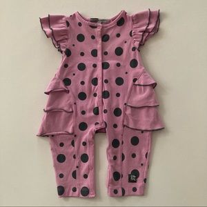 Kashka Baby Girl 6 Months Purple Ruffle Romper